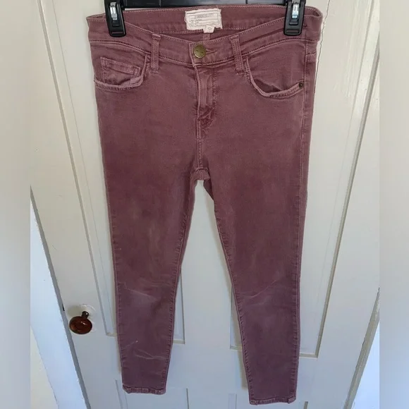 Current/Elliott Dusty Rose Mauve Denim Skinny Jeans Cute Luxury NWOT Summer - Picture 4 of 14